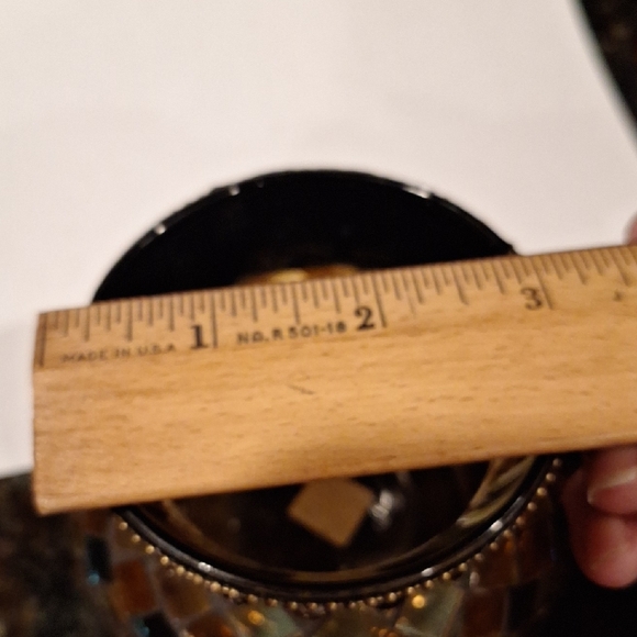 PartyLite Amber and Black Mosaic Vase - Picture 4 of 4